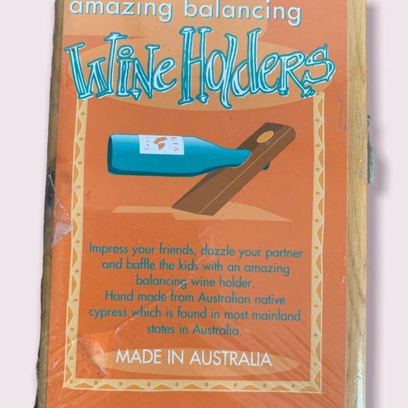 Wood BALANCING WINE BOTTLE HOLDER Australia Koala New - Picture 2 of 4